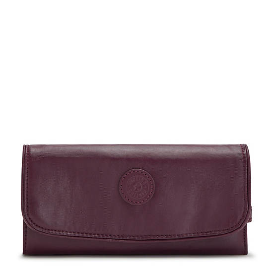 Kipling Money Land Metallic Snap Wallet Lommebok Burgunder | NO 1037QM